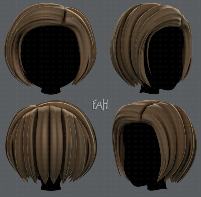 3d hair style for girl v48 3D Модель .c4d .max .obj .3ds .fbx .stl .blend 