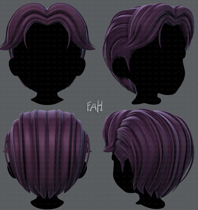 3d hair style for boy v41 3D Model .c4d .max .obj .3ds .fbx .stl .blend 