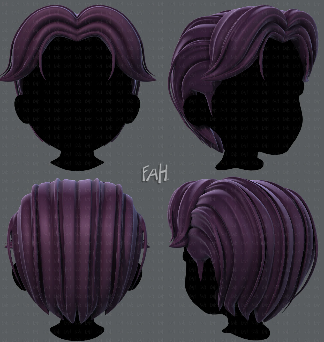 3d hair style for boy v41 3D Model .c4d .max .obj .3ds .fbx .stl .blend 