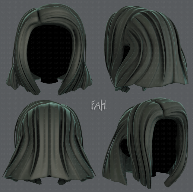 3d hair style for girl v49 3D Model .c4d .max .obj .3ds .fbx .stl .blend 