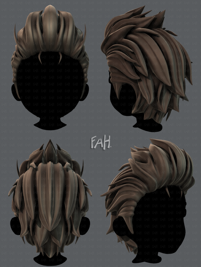 3d hair style for boy v42 3D Model .c4d .max .obj .3ds .fbx .stl .blend 