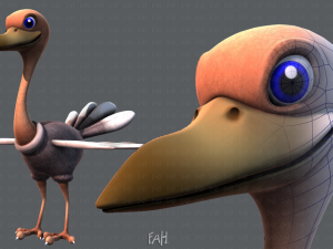 ostrich v01 3D Модель