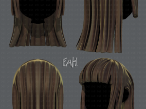 3d hair style for girl v50 3D Model