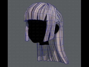 3d hair style for girl v50 3D Model
