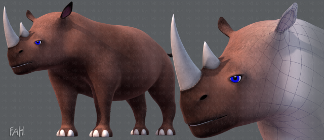 rhino v01 3D Модель .c4d .max .obj .3ds .fbx .stl .blend 