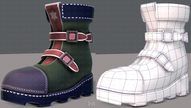 shoes cartoonv25 3D Model .c4d .max .obj .3ds .fbx .stl .blend 