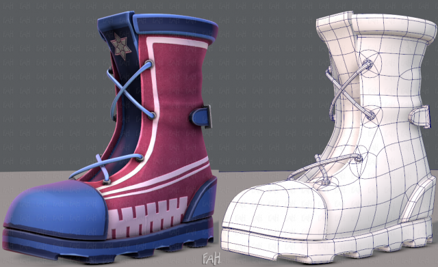 shoes cartoonv26 3D Model .c4d .max .obj .3ds .fbx .stl .blend 