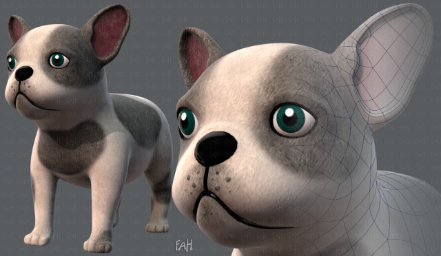 dog base cartoonv03 Modello 3D .c4d .max .obj .3ds .fbx .stl .blend 