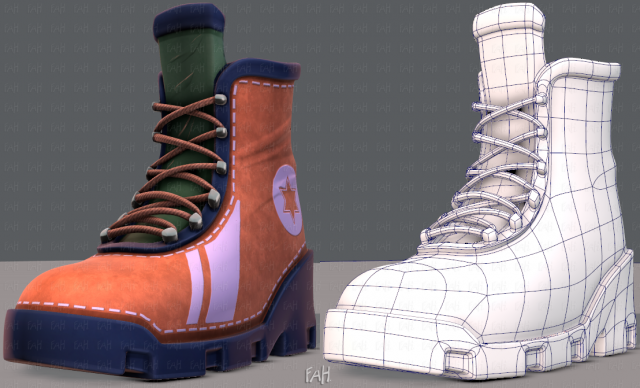 shoes cartoonv30 Modello 3D .c4d .max .obj .3ds .fbx .stl .blend 