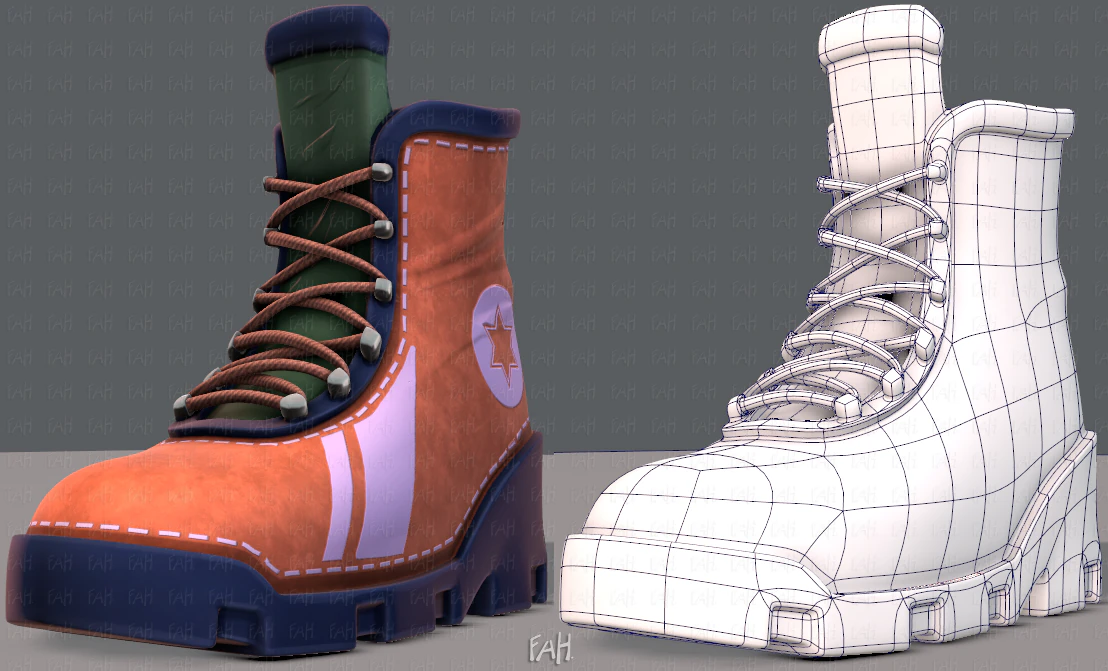 shoes cartoonv30 3D Model .c4d .max .obj .3ds .fbx .stl .blend 