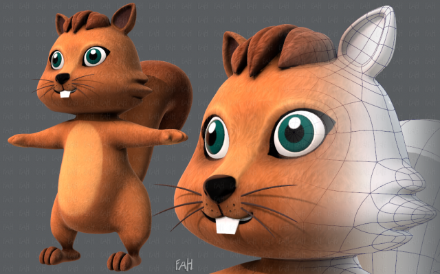 squirrel v01 3D 모델 .c4d .max .obj .3ds .fbx .stl .blend 
