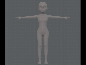 base mesh girl characterv09 3D 모델