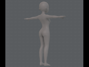 base mesh girl characterv09 3D 모델