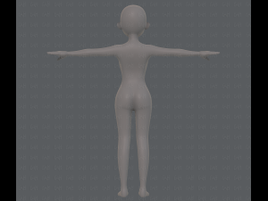 base mesh girl characterv09 3D 모델