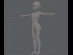 base mesh girl characterv09 3D 모델