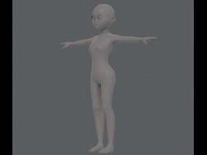 base mesh girl characterv09 3D Model