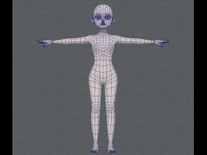 base mesh girl characterv09 3D 모델