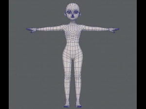 base mesh girl characterv09 3D Model