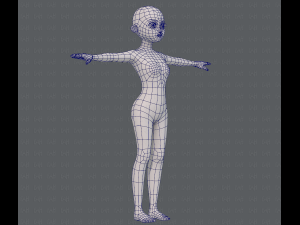 base mesh girl characterv09 3D 모델