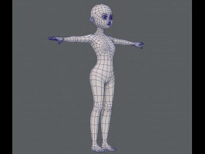 base mesh girl characterv09 3D Model