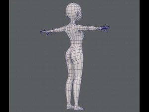 base mesh girl characterv09 3D Model