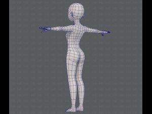 base mesh girl characterv09 3D 모델