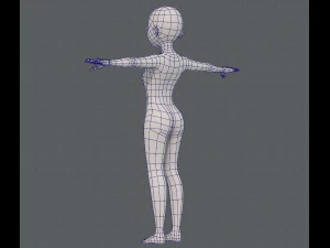 base mesh girl characterv09 3D Model