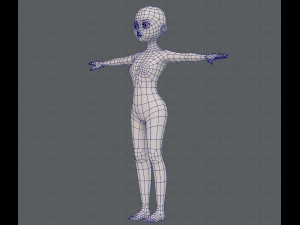 base mesh girl characterv09 3D 모델