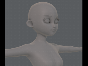 base mesh girl characterv09 3D 모델