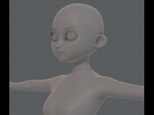 base mesh girl characterv09 3D 모델