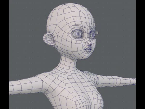 base mesh girl characterv09 3D Model
