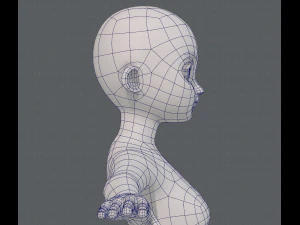 base mesh girl characterv09 3D Model
