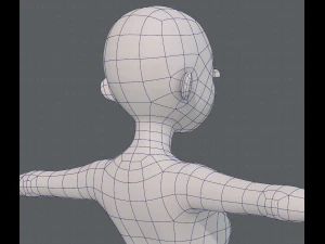 base mesh girl characterv09 3D Model