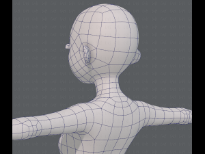 base mesh girl characterv09 3D 모델