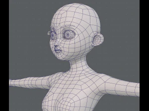 base mesh girl characterv09 3D Model