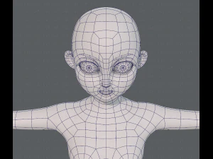 base mesh girl characterv09 3D Model