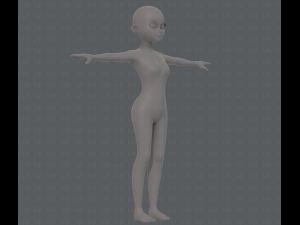 base mesh girl characterv09 3D 모델