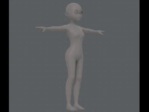 base mesh girl characterv09 3D Model