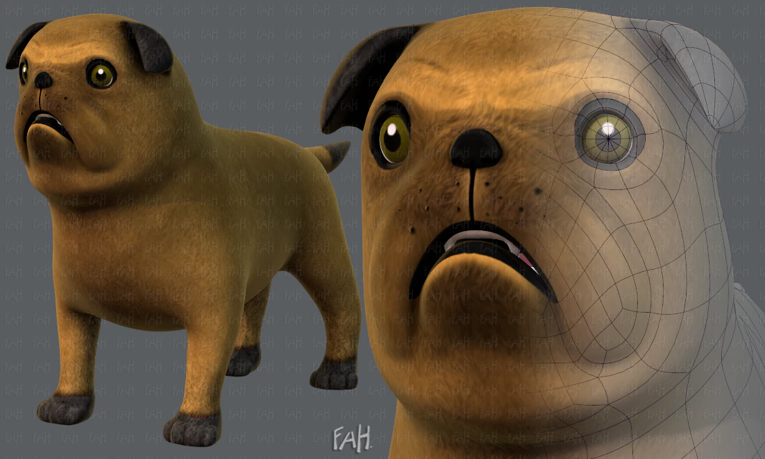 dog base cartoonv04 3D Model .c4d .max .obj .3ds .fbx .stl .blend 