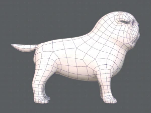 dog base cartoonv04 3D Model
