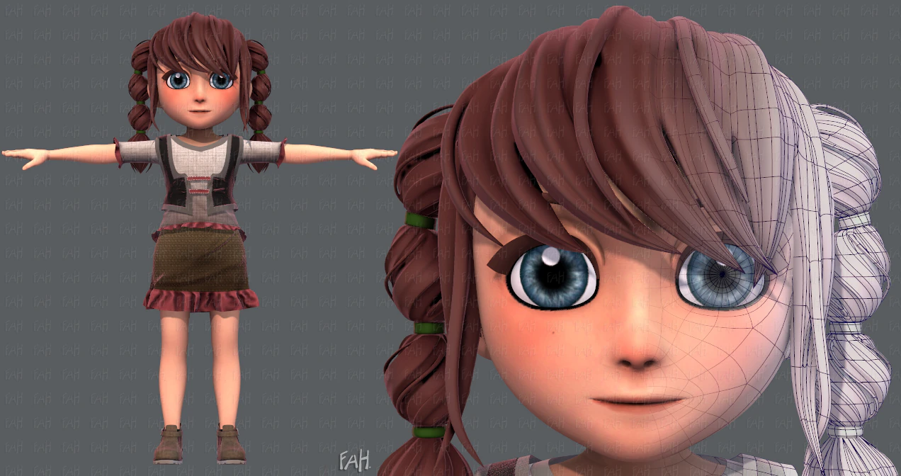 base girlv03 clothing v01 3D Model .c4d .max .obj .3ds .fbx .stl .blend
