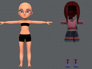 base girlv02 clothing v01 3D Model