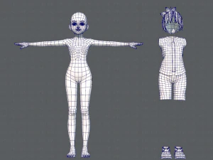 base girlv04 clothing v01 3D Model