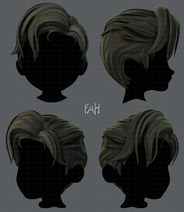 3d hair style for boy v44 Modello 3D .c4d .max .obj .3ds .fbx .stl .blend 