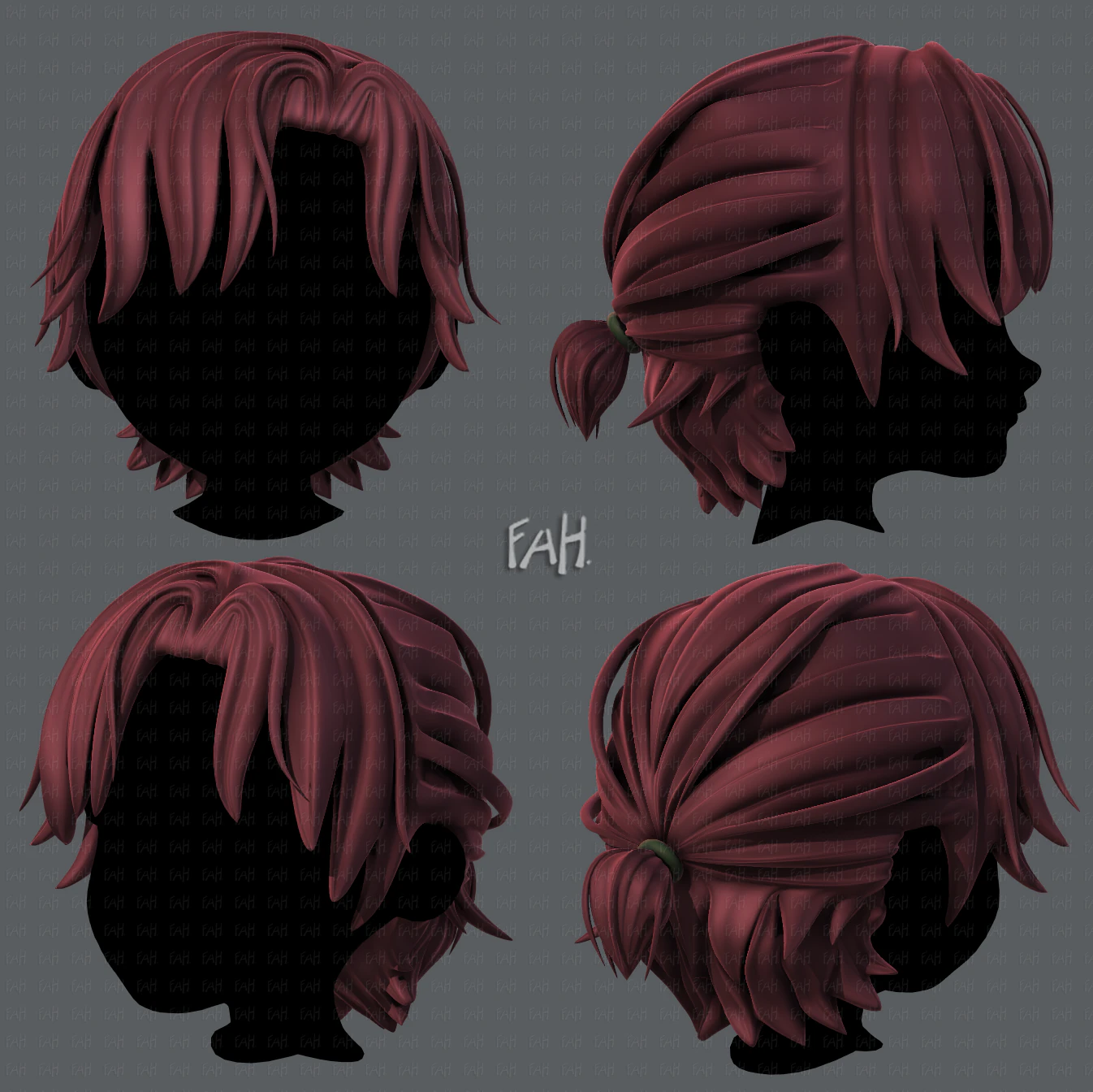 3d hair style for boy v45 3D Model .c4d .max .obj .3ds .fbx .stl .blend 