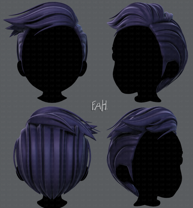 3d hair style for boy v46 3D 모델 .c4d .max .obj .3ds .fbx .stl .blend 