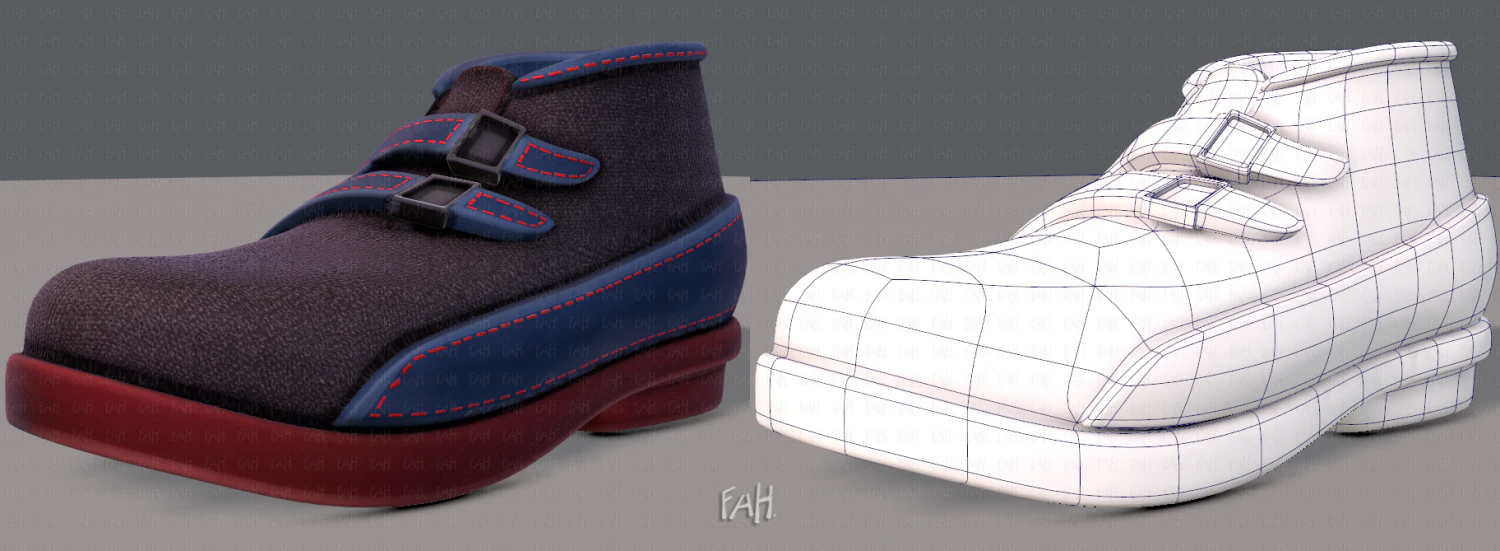 shoes cartoonv34 3D Model .c4d .max .obj .3ds .fbx .stl .blend 