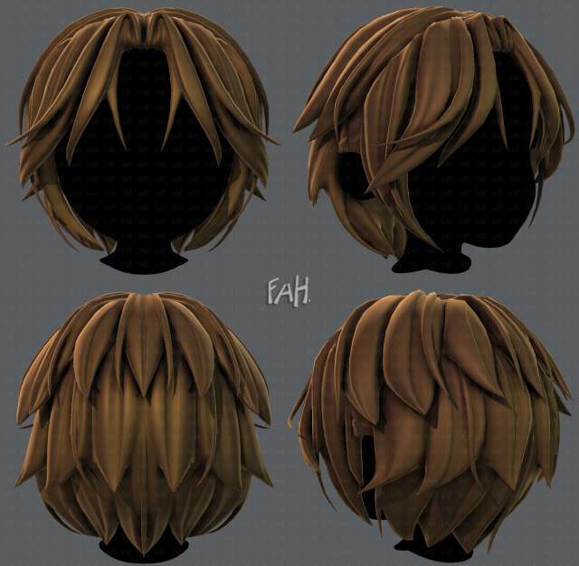 3d hair style for boy v49 Model 3D .c4d .max .obj .3ds .fbx .stl .blend 