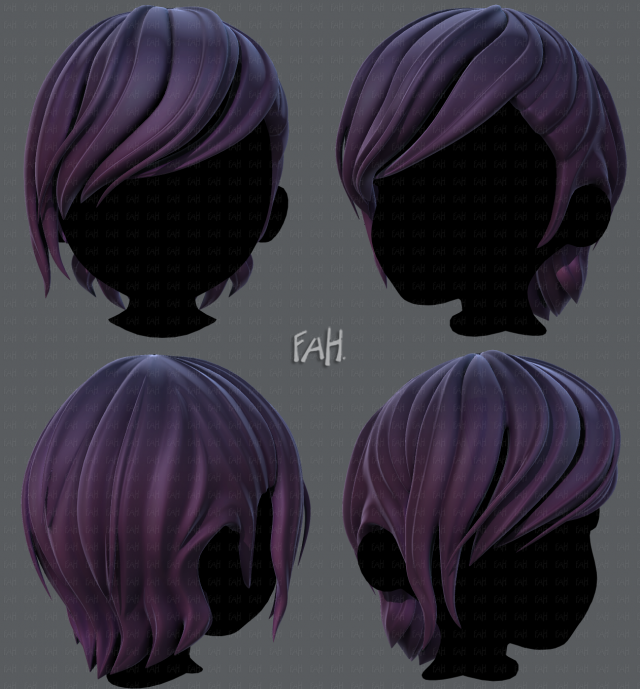 3d hair style for boy v50 3D Model .c4d .max .obj .3ds .fbx .stl .blend 