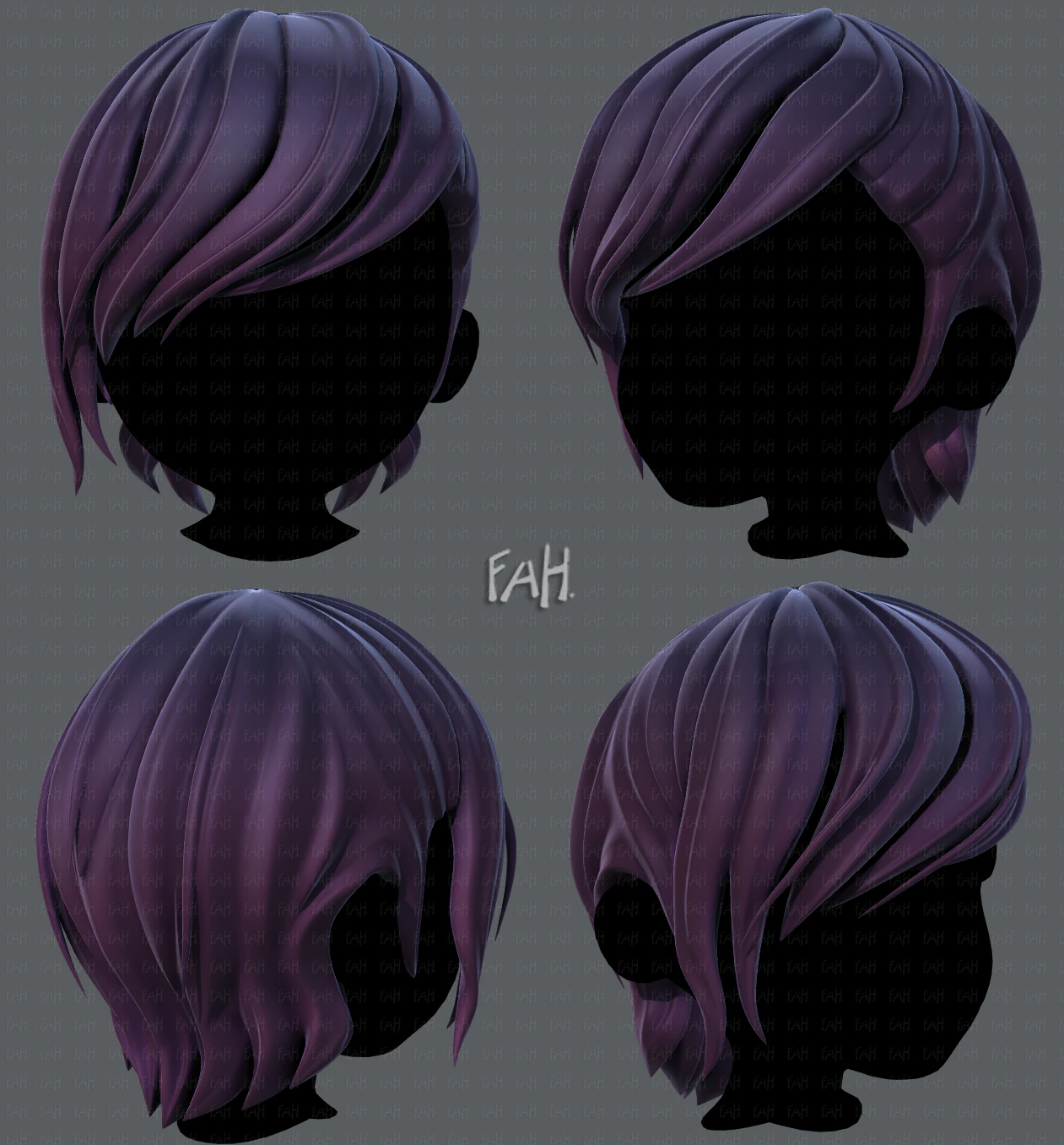 3d hair style for boy v50 3D Model .c4d .max .obj .3ds .fbx .stl .blend